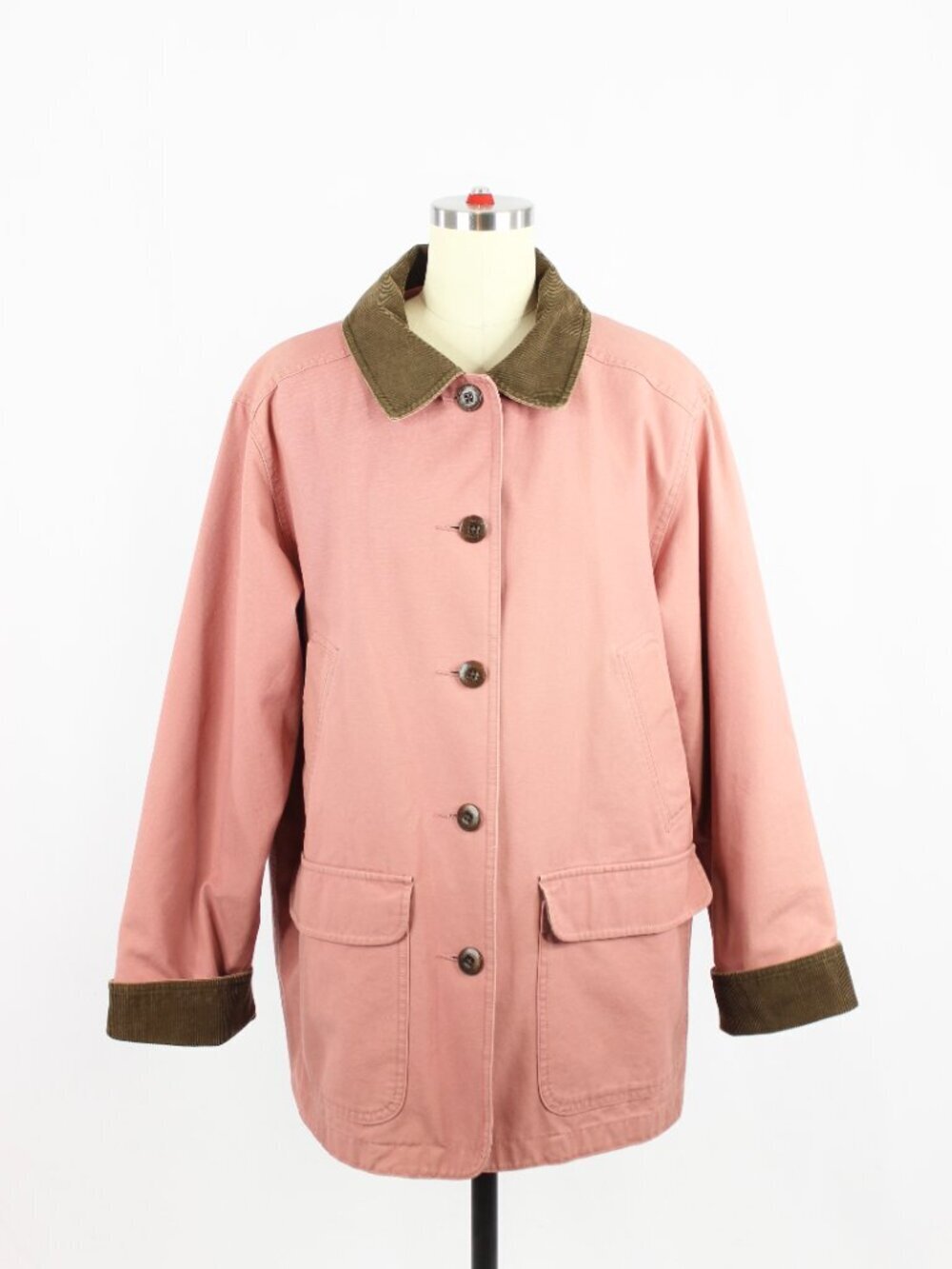 Vintage 00's LL BEAN Dusty Pink Cotton Canvas Chore Coat Barn Jacket, Size L